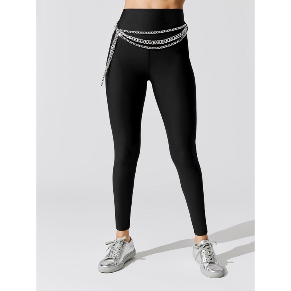New Carbon38 High Rise Full Length Legging With Chain Belt In Black Large